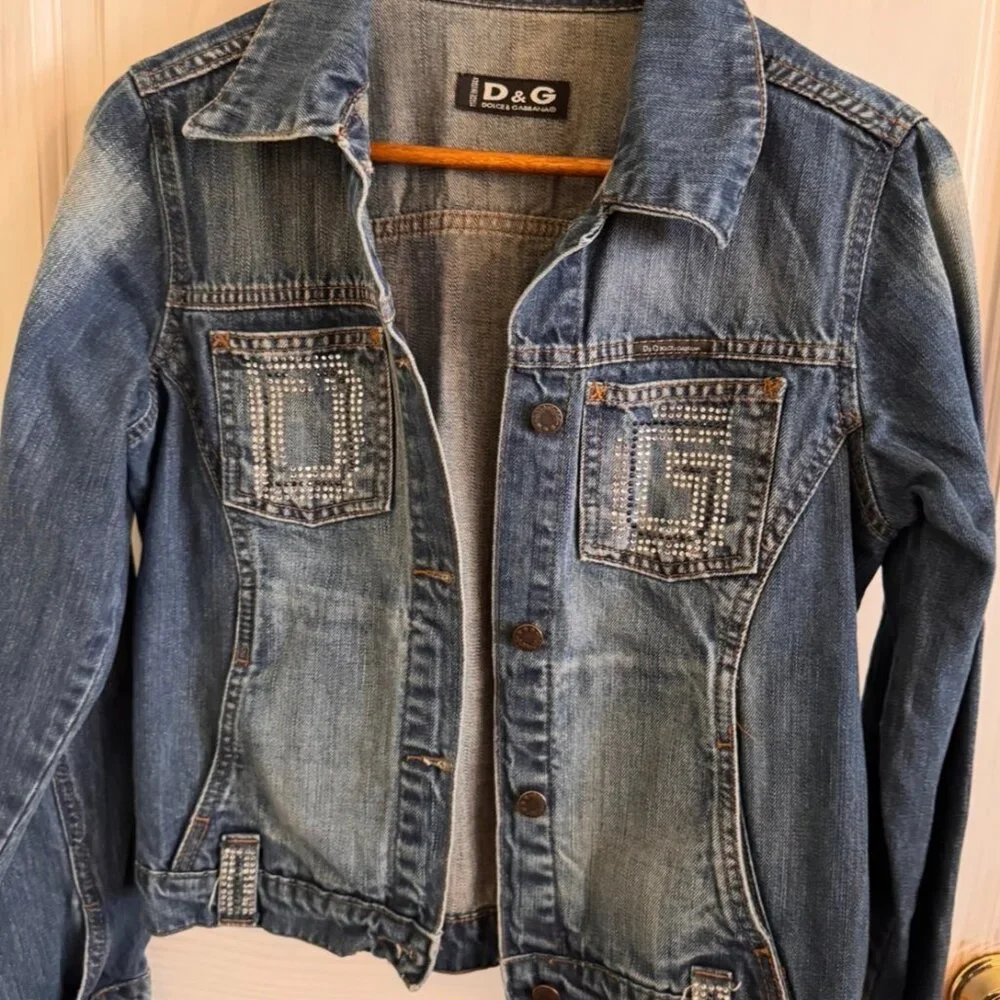 Dolce & Gabbana Denim Jean Jacket with Rhinestones - Picture 1 of 14